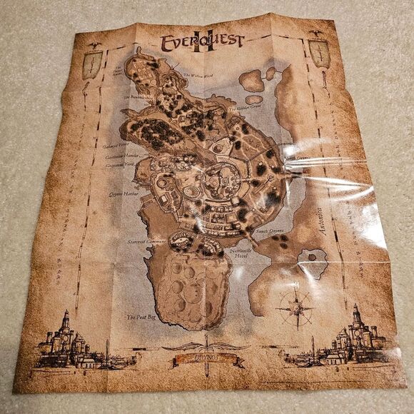 Everquest II Double-sided Map Qeynos Freeport Poster Wall Cartography Accent - Picture 6 of 11